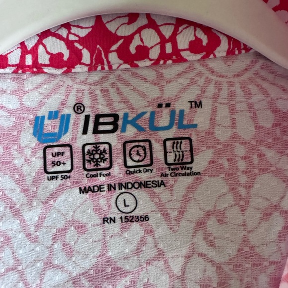 NWT IBKUL Women's Barbara Print Long Sleeve Mock Neck Athletic Top Large - Picture 10 of 12